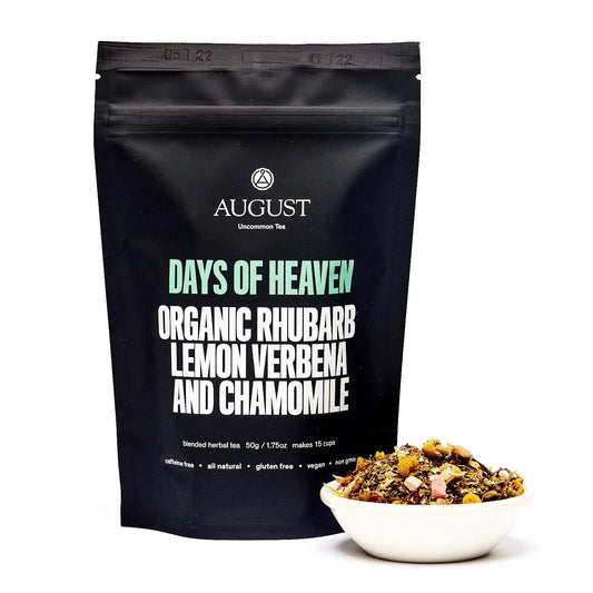 August Uncommon | Days of Heaven | Rhubarb Verbena Chamomile Tea | (Caffeine Free)