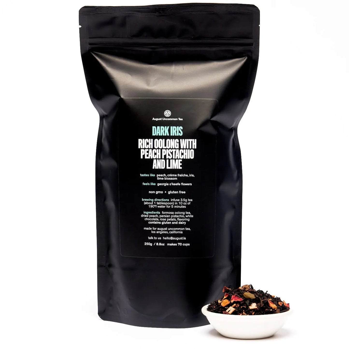 August Uncommon | Dark Iris | Peach Pistachio Oolong Tea
