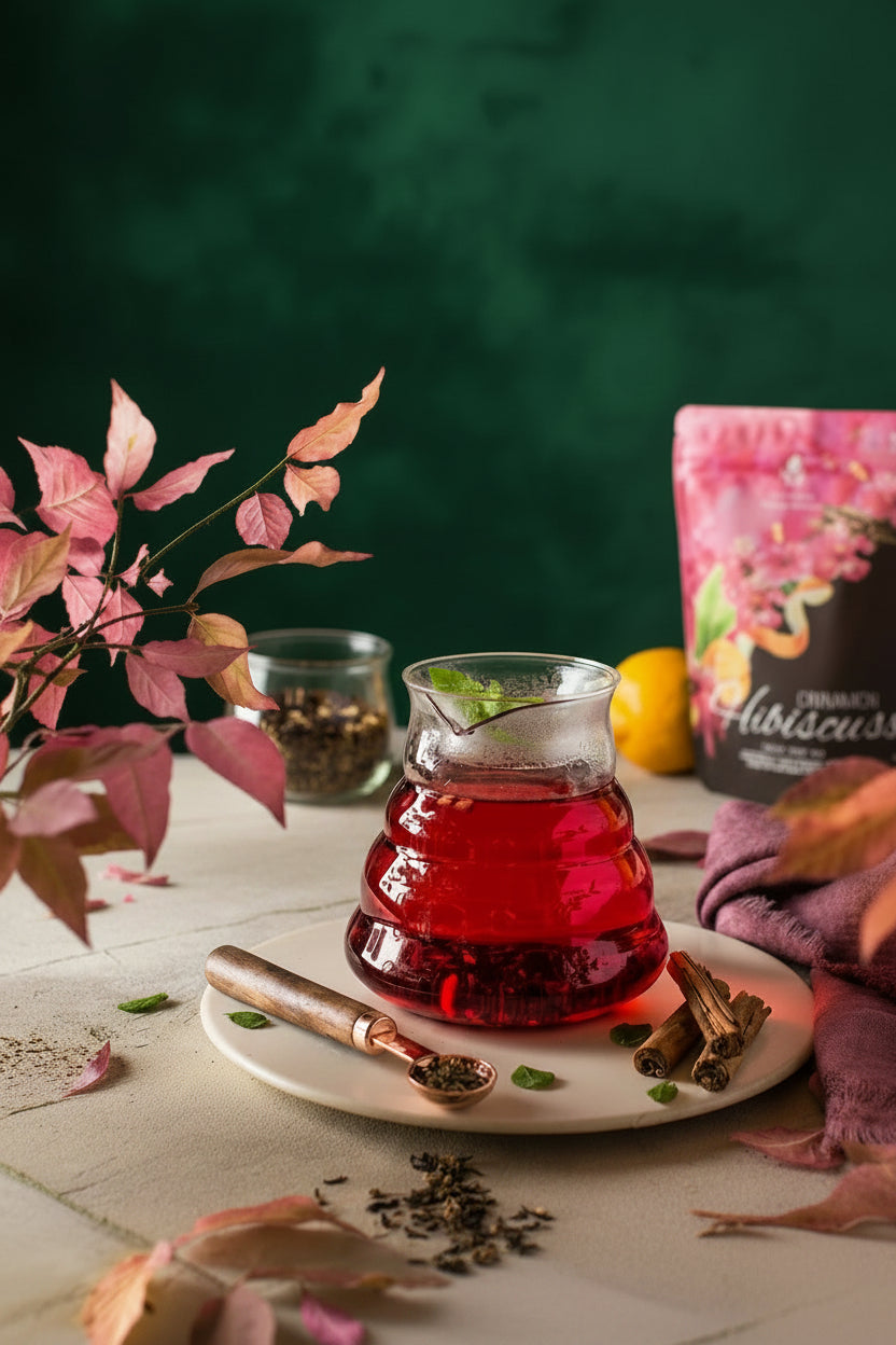 Cinnamon Hibiscus Tea, Antioxidant-Rich Herbal Blend | Organic