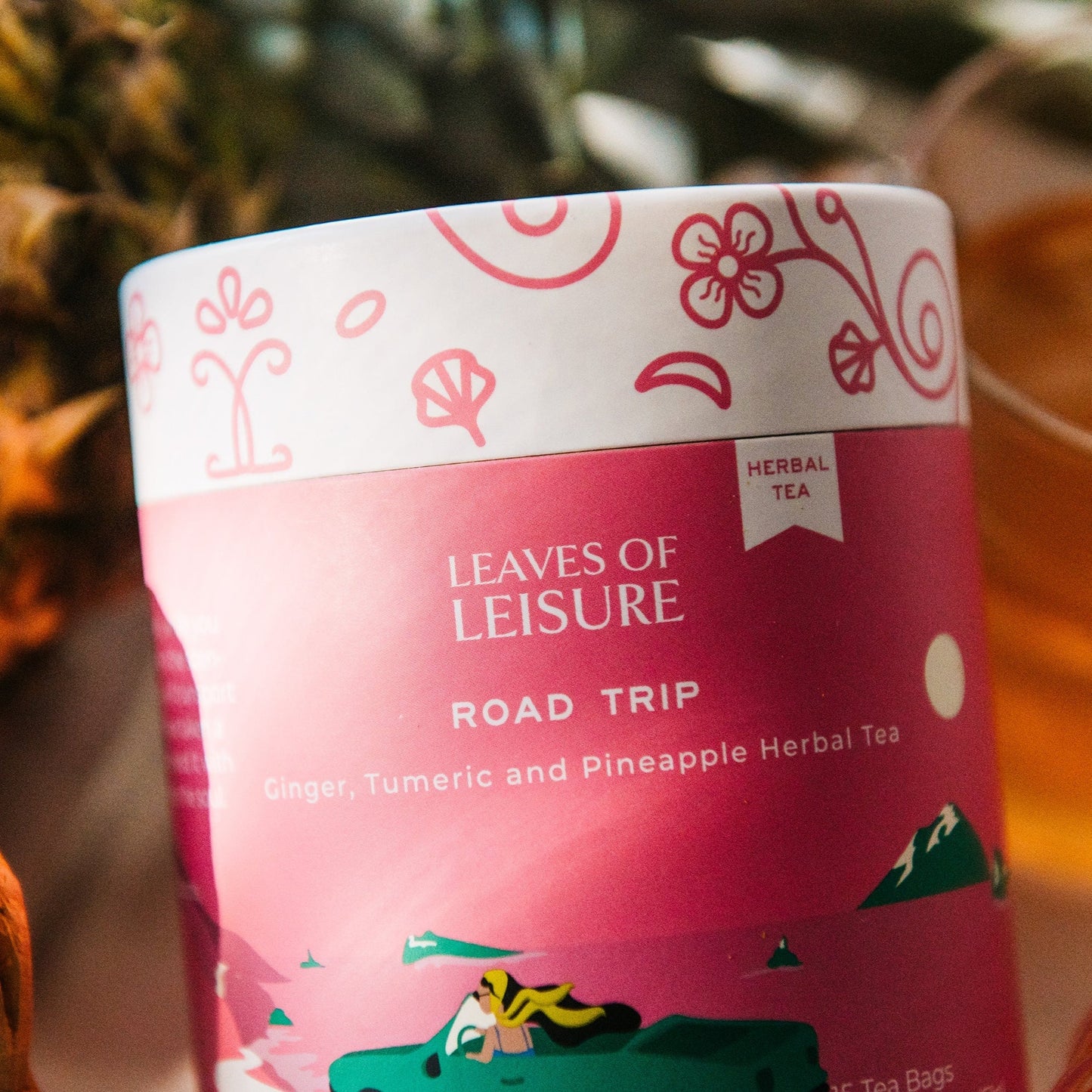 Road Trip Herbal Tea | Ginger, Turmeric Root, Carrot, Beet, Pineapple, Candlendula Petals