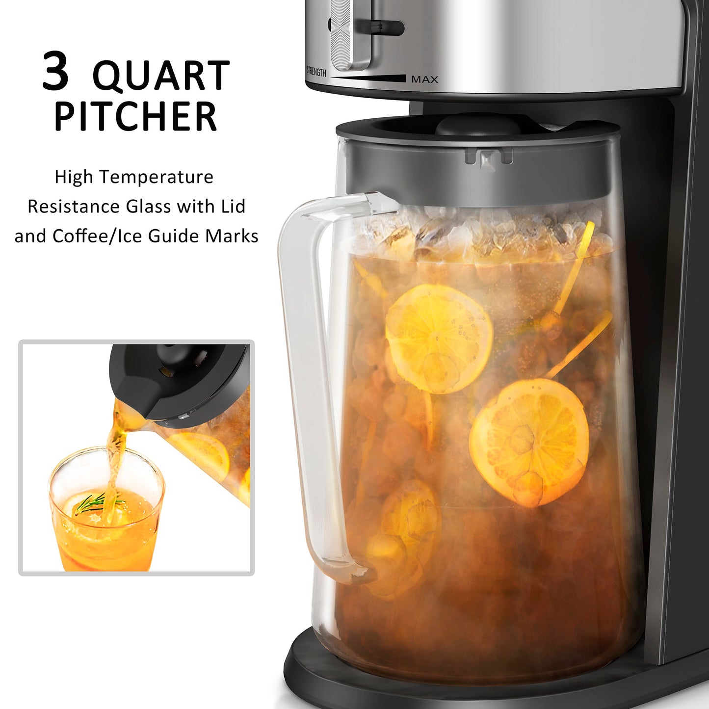 Wirsh Iced Coffee Maker, Iced Tea Maker with 85 Ounce Pitcher